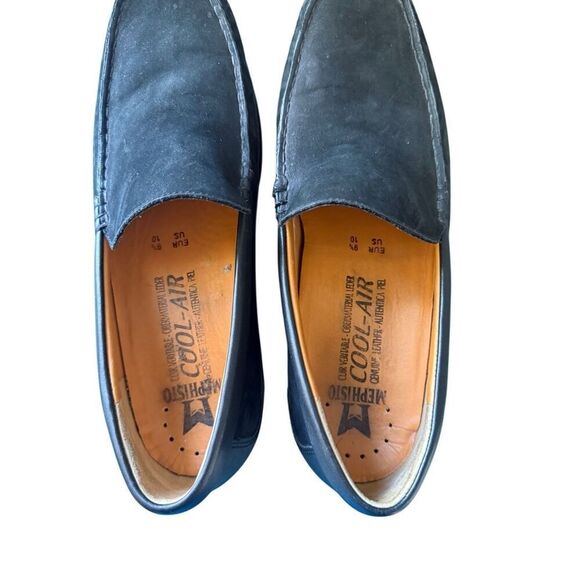 Mephisto Baduard Mens Black Cool Air Nubuck Leather Slip On Loafers Size 10 - Picture 2 of 16